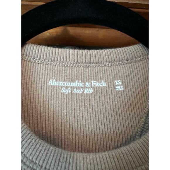 Abercrombie & Fitch Women's Soft Ribbed Bodysuit Racerback Sleeveless Tan SZ XS - Picture 6 of 11